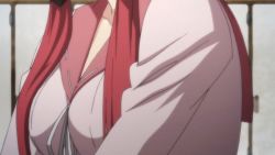 1girl animated animated_gif breasts breasts_out clothes_lift hyakka_ryouran_samurai_girls large_breasts long_hair nipples red_hair shirt shirt_lift solo undressing upper_body yagyuu_juubei_(hyakka_ryouran) rating:Questionable score:37 user:lkuroi