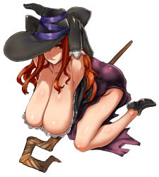 1girl armpits arms_behind_back arms_behind_head arms_up ass bare_shoulders breasts cleavage denki_showgun dragon&#039;s_crown dress elbow_gloves female_focus from_above full_body gigantic_breasts gloves hanging_breasts hat hip_focus kneeling leaning_forward legs long_hair matching_hair/eyes no_panties orange_eyes orange_hair red_hair sagging_breasts shoes side_slit simple_background sitting solo sorceress_(dragon&#039;s_crown) staff strapless strapless_dress thighs vanillaware wariza white_background wide_hips witch witch_hat rating:Questionable score:191 user:Draq