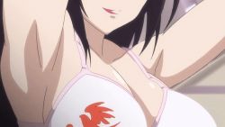 1girl animated animated_gif black_hair bouncing_breasts bra breasts cleavage covered_erect_nipples female_focus huge_breasts kazehana sekirei smile solo underwear white_bra rating:Questionable score:40 user:temptersfate91