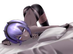  1girl ass bare_shoulders black_gloves butt_crack dark-skinned_female dark_skin fate/grand_order fate/prototype fate/prototype:_fragments_of_blue_and_silver fate_(series) female_focus fingerless_gloves gloves hassan_of_serenity_(fate) looking_at_viewer purple_eyes purple_hair revealing_clothes short_hair silver solo tagme top-down_bottom-up  rating:Sensitive score:9 user:ok12345299