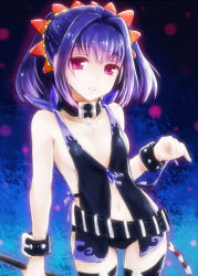 10s 1girl bad_id bad_pixiv_id bare_shoulders belt black_thighhighs blue_background bracelet braid breasts cowboy_shot gradient_background hair_intakes hair_ornament jewelry navel open_mouth pink_eyes purple_hair revealing_clothes ribbon short_hair short_shorts shorts solo staff symonne_(tales) tales_of_(series) tales_of_zestiria thighhighs twintails weapon rating:Sensitive score:7 user:wereAR