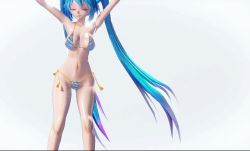  3d animated animated_gif bikini blue_eyes breasts butterfly_hair_ornament clothing_aside dancing hair_ornament hatsune_miku heart heart-shaped_pupils heels medium_breasts mikumikudance_(medium) multicolored_hair pasties shiny_skin side-tie_bikini_bottom striped_bikini striped_clothes swimsuit symbol-shaped_pupils twintails vocaloid  rating:Questionable score:13 user:sagatori