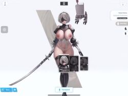  1girl 2b_(nier:automata) animated arms_under_breasts ass ass_shake assault_rifle back_cutout bayonet black_gloves black_hairband black_thighhighs blindfold blue_electricity boots bouncing_ass bouncing_breasts breast_cutout breasts butt_crack center_opening cleavage cleavage_cutout clothing_cutout crossed_arms crossover electricity energy from_behind functionally_nude gloves gluteal_fold goddess_of_victory:_nikke groin gun hairband highleg highleg_leotard holding holding_gun holding_sword holding_weapon huge_ass jiggle large_breasts leotard lips live2d long_sleeves mole mole_under_mouth music nier:automata nier_(series) nipples nude_filter open_mouth pod_(nier:automata) puffy_sleeves revealing_clothes rifle sei_reiko short_hair simple_background skindentation sound squatting sword tagme thick_thighs thigh_boots thighhighs thighs third-party_edit torn_clothes video weapon white_hair white_leotard wide_hips  rating:Explicit score:236 user:Popote