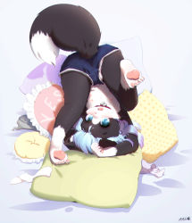  animal_ears animal_hands ass collar dog_ears dog_girl dog_tail flat_chest furry furry_female highres loli shorts tail topless upside-down  rating:Explicit score:22 user:gamerdewd
