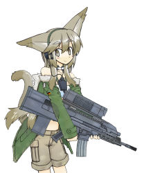  1girl 40mm_grenadier airburst_grenade_launcher alliant_techsystems animal_ears assault_rifle bullpup carbine cat_ears computerized_scope contraves_brashear_systems german_flag grenade_launcher gun headphones heckler_&amp;_koch hud_mount jacket l-3_communications_corporation l3_technologies meijou_inurou microphone military military_program military_uniform modular_weapon_system multi-weapon multiple-barrel_firearm night-vision_device objective_individual_combat_weapon_(military_program) objective_infantry_combat_weapon_(military_program) original precision-guided_firearm prototype_design red_faction_2 rifle scope selectable_assault_battle_rifle_(military_program) semi-automatic_firearm semi-automatic_grenade_launcher short-barreled_rifle shorts sight_(weapon) smart_scope smile solo tail telescopic_sight thermal_weapon_sight transforming_weapon under-barrel_configuration underbarrel_assault_rifle underbarrel_rifle uniform weapon xm104_(smart_scope) xm29_oicw  rating:Sensitive score:8 user:danbooru