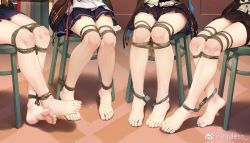  4girls barefoot bdsm bondage bound cuffs feet highres legs multiple_girls shibari skirt tagme  rating:Explicit score:69 user:guangmi2009