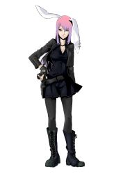 1girl alternate_costume animal_ears bad_id bad_pixiv_id boots rabbit_ears female_focus full_body ghost_in_the_shell ghost_in_the_shell_stand_alone_complex gradient_hair gun legs multicolored_hair naka_(kametsuru) parody red_eyes reisen_udongein_inaba skirt solo standing touhou transparent_background weapon rating:Sensitive score:13 user:danbooru