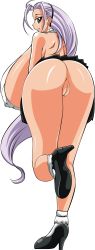  1girl anus ass backless_outfit bell_(ppgd) bent_over black_footwear breasts gigantic_breasts grey_eyes highres huge_ass long_hair microskirt no_panties aged_up powerpuff_girls powerpuff_girls_doujinshi pussy shoes sideboob skirt smile socks turtleneck uncensored very_long_hair white_hair white_legwear  rating:Explicit score:39 user:DestPrince
