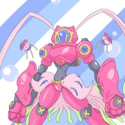 amphimon android armor digimon digimon_(creature) diving_suit full_armor gynoid mecha_girl robot_girl