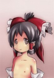  1girl age_progression animated animated_gif ao_usagi armpits black_hair bow breast_expansion breasts detached_sleeves hair_bow hair_tubes hakurei_reimu large_breasts loli long_hair lowres nipples small_breasts smile solo touhou upper_body 