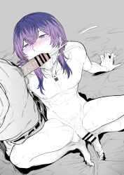  2boys arm_support bar_censor bed_sheet blush censored commentary completely_nude cum cum_in_mouth cum_on_body ejaculation erection facial fellatio from_above grey_background hair_between_eyes haitani_rindou half-closed_eyes highres jewelry knees_apart_feet_together long_hair looking_at_another male_pubic_hair monochrome multiple_boys necklace nude oral out_of_frame pectorals penis pubic_hair puffy_nipples purple_eyes purple_hair sketch slit_pupils solo_focus spot_color testicles tokyo_revengers toned toned_male veins veiny_penis wolfey yaoi  rating:Explicit score:23 user:danbooru