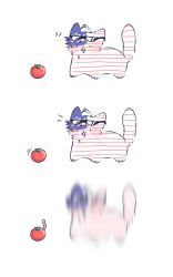  ahoge america_(countryhumans) american_flag animal animal_ears cat confused fluffy highres l1ly4 non-web_source open_mouth self-upload simple_background smile sunglasses surprised tomato white_background worm 