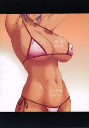  1girl artist_name ayane_(doa) bikini breasts dashigara_100 dead_or_alive highres large_breasts purple_hair short_hair solo swimsuit tecmo  rating:Questionable score:45 user:jojosstand