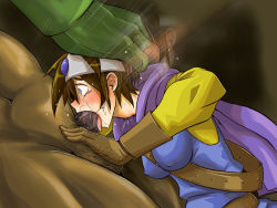 1boy 1girl asphyxiation belt between_breasts blue_eyes breasts brown_gloves brown_hair cape censored choking chunsoft circlet clothed_female_nude_male clothes_between_breasts constricted_pupils covered_erect_nipples crying crying_with_eyes_open deepthroat dragon_quest dragon_quest_iii drooling enix eyebrows fellatio forced from_side game_over gloves hand_on_another&#039;s_head hetero irrumatio jewelry male_pubic_hair medium_breasts mosaic_censoring motion_lines nude open_mouth oral penis pubic_hair rape roto_(dq3) saliva shindol short_hair size_difference solo_focus tears throat_bulge tongue tongue_out  rating:Explicit score:143 user:Chimchar