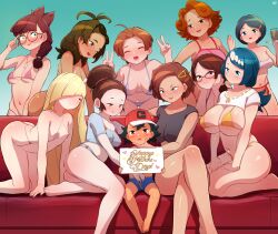  1boy 6+girls absurdres adjusting_eyewear age_difference ahoge all_fours alola_mother antenna_hair ash_ketchum ass baseball_cap bikini black_hair black_shirt blonde_hair blue_bikini blue_eyes blue_hair blue_shirt blue_shorts blush born-to-die braid breasts brown_eyes brown_hair cleavage closed_eyes couch covered_erect_nipples creatures_(company) crop_top dark-skinned_female dark_skin delia_ketchum double_v galar_mother game_freak glasses grace_(pokemon) green_eyes hair_bun hair_ornament hair_over_one_eye hairclip hand_on_another&#039;s_face hand_on_eyewear harem hat highres johanna_(pokemon) kneeling lana&#039;s_mother_(pokemon) large_breasts leaning_forward lola_(pokemon) long_hair looking_at_viewer lusamine_(pokemon) male_underwear mature_female micro_bikini mother&#039;s_day mother_(pokemon) mother_and_son multiple_girls navel nintendo onee-shota open_mouth pink_bikini pokemon pokemon_(anime) pokemon_(classic_anime) pokemon_bw2 pokemon_dppt pokemon_journeys pokemon_rse_(anime) pokemon_sm pokemon_sm_(anime) pokemon_swsh pokemon_xy ponytail red_headwear shirt short_hair short_sleeves shorts shota sitting sleeveless sleeveless_shirt smile standing swimsuit talia_(pokemon) underwear unova_mother_(bw2) v white_bikini white_shirt yellow_bikini you_gonna_get_raped 