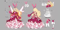  1girl animal_ears ass back blonde_hair blue_eyes character_sheet crossed_arms disgaea disgaea_rpg dress flonne frilled_dress frills full_body gown grey_background hair_ornament heart heart-shaped_pupils heart_hair_ornament high_heels holding holding_wand juliet_sleeves long_hair long_sleeves multiple_views non-web_source official_art open_mouth photoshop_(medium) prinny puffy_sleeves pumps rabbit_ears simple_background smug solo standing symbol-shaped_pupils text_focus transparent_background turnaround very_long_hair wand wings 