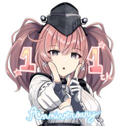  1girl atlanta_(kancolle) brown_hair earrings jewelry looking_at_viewer multicolored_hair shirt solo star_(symbol) star_earrings tk8d32 two-tone_hair white_shirt  rating:General score:2 user:QQWWU