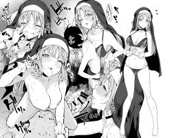 1boy 1girl age_difference bar_censor bare_arms bare_legs blush breasts censored choker commentary_request commission crotchless crotchless_panties erection fellatio full_body girl_on_top gloved_handjob gloves greyscale habit halterneck handjob hetero large_breasts licking licking_penis long_hair looking_at_viewer moketa monochrome multiple_views navel nijisanji nipple_cutout nippleless_clothes nipples nude nun open_mouth oral original panties penis pussy saliva sex shota simple_background sister_claire sister_claire_(1st_costume) skeb_commission smile solo_focus sweat tongue underwear vaginal virtual_youtuber wet rating:Explicit score:233 user:danbooru