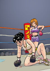 2girls artist_request blood boxing catfight defeat multiple_girls tagme
