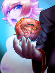  00s 1girl artist_request breasts creepy crushing food highres igawa_sakura large_breasts lilith-soft meat meatball nipples pain taimanin_(series) taimanin_asagi tears what  rating:Questionable score:15 user:kidhero1000