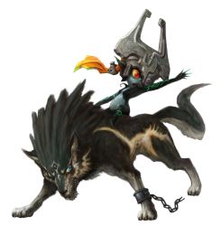 absurdres blue_eyes chain helmet highres link midna nintendo official_art pointy_ears red_eyes the_legend_of_zelda the_legend_of_zelda:_twilight_princess wolf rating:Sensitive score:13 user:spiderfan