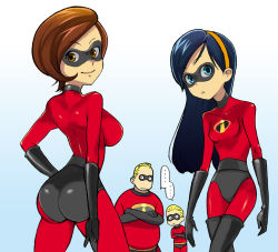  ... 2boys 2girls ass bad_id bad_pixiv_id blonde_hair blue_background blue_eyes bob_parr bodysuit breasts brown_eyes brown_hair costume crossed_arms dash_parr domino_mask elastigirl family gloves hairband helen_parr large_breasts latex latex_gloves long_hair looking_at_viewer mask mature_female mr._incredible multiple_boys multiple_girls pixar saitou_yahu short_hair simple_background skin_tight small_breasts the_incredibles violet_parr  rating:Sensitive score:68 user:danbooru