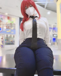  chainsaw_man cosplay highres makima_(chainsaw_man) makima_(chainsaw_man)_(cosplay) red_hair tagme thick_thighs thighs yellow_eyes  rating:Explicit score:76 user:jokro