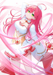  1girl breasts cleavage green_eyes hololive long_hair looking_at_viewer magical_girl nyan_(reinyan_007) official_alternate_costume pink_hair sakura_miko smile solo virtual_youtuber  rating:Sensitive score:1 user:victusr34