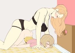  2girls absurdres age_difference ass bed black_bra blush bottomless bra breasts closed_eyes clothed_sex cum dildo doggystyle dude-doodle female_focus flat_chest from_side highres incest indoors koe_no_katachi lace lace_bra large_breasts loli mature_female mother_and_daughter multiple_girls nishimiya_shouko nishimiya_yaeko on_bed onee-loli open_mouth cum_overflow profile sex sex_from_behind sex_toy strap-on third-party_edit tongue tongue_out top-down_bottom-up underwear underwear_only yuri  rating:Explicit score:1719 user:Dinitrio