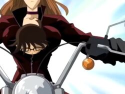  1boy 1girl age_difference animated anime_screenshot audible_speech between_breasts biker_clothes bodysuit bouncing_breasts breasts brown_hair cleavage edogawa_conan glasses gloves goggles helmet japanese_audio kudou_yukiko large_breasts long_hair mature_female meitantei_conan mother_and_son motor_vehicle motorcycle person_between_breasts screencap shota sound subtitled tagme video  rating:Sensitive score:22 user:Narukovore