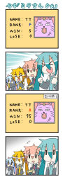 &gt;_&lt; 0_0 4girls 4koma :d >_< ahoge akita_neru profile_picture blonde_hair blue_hair bow chibi_miku clenched_hands comic commentary_request controller crossover detached_sleeves drill_hair eating artistic_error closed_eyes gaijin_4koma_(meme) game_controller green_hair hair_bow hair_ornament hair_ribbon hatsune_miku holding kasane_teto kiyone_suzu meme minami_(colorful_palette) multiple_girls necktie open_mouth original pink_hair ribbon side_ponytail smile the_thing_not_quite_sure_what_it_is translation_request twin_drills twintails utau vocaloid xd |_| rating:General score:2 user:danbooru