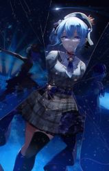  1girl animated dutch_angle facing_viewer grin hololive hoshimachi_suisei looking_at_viewer motion smile tagme thighhighs third-party_edit video virtual_youtuber zettai_ryouiki  rating:General score:19 user:Astronalt