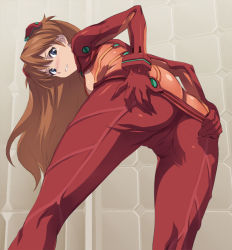  00s 1girl akira_(coffee_curry) ass ass_focus ass_grab blue_eyes blush bodysuit brown_hair butt_crack cameltoe curvy evangelion:_2.0_you_can_(not)_advance grabbing_own_ass huge_ass kneepits leaning_forward long_hair looking_at_viewer looking_back multicolored_clothes neon_genesis_evangelion plugsuit rebuild_of_evangelion see-through see-through_bodysuit solo souryuu_asuka_langley teeth test_plugsuit very_long_hair wide_hips  rating:Sensitive score:139 user:danbooru