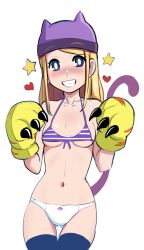  1girl blonde_hair digimon digimon_frontier female_focus gloves orimoto_izumi panties solo underwear white_background  rating:Questionable score:9 user:Chaos11