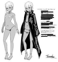 1girl breasts character_sheet concept_art dark_skin jacket jewelry miyamoto_issa necklace small_breasts thong rating:Questionable score:34 user:cheezeit