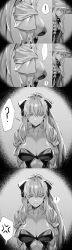  2girls absurdres aesc_(fate) aesc_(rain_witch)_(fate) blush breasts comic fate/grand_order fate_(series) glasses greyscale hat highres hxd large_breasts long_hair monochrome morgan_le_fay_(fate) multiple_girls silent_comic smile witch_hat 