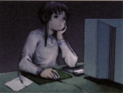  abe_yoshitoshi computer computer_mouse cropped iwakura_lain official_art serial_experiments_lain 