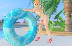  3d absurdres blonde_hair dead_or_alive dead_or_alive_3d high_heels highres loli marie_rose nude pool poolside tagme twintails  rating:Explicit score:15 user:toto1345