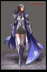 1girl anima armor highres long_hair paladin solo sword thighhighs weapon wen-m rating:Sensitive score:9 user:danbooru