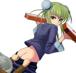  00s 1boy 1girl 40010prototype ass assisted_exposure butt_crack c.c. chinese_clothes clothes_pull code_geass food green_hair looking_back mao_(code_geass) no_panties pants pants_pull pantsing pizza pizza_hut product_placement pulling_another&#039;s_clothes standing  rating:Questionable score:55 user:danbooru
