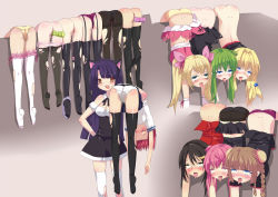  6+girls ahegao animal_ears ass black_eyes black_hair black_legwear blonde_hair blue_eyes bottomless breasts brown_eyes brown_hair butt_crack cat_ears cat_girl cleavage closed_eyes defeat detached_sleeves dildo dimples_of_venus empty_eyes feet female_focus fighting_stockings_girl fucked_silly green_hair hand_on_own_hip held_up highres hip_focus lineup loli long_hair looking_at_viewer medium_breasts multiple_girls mvv object_insertion open_mouth orgasm panties panty_pull pantyhose pink_eyes pink_hair purple_hair pussy_juice pussy_juice_stain red_hair rolling_eyes saliva sex_toy short_hair skirt_around_belly standing take_your_pick thighhighs tongue tongue_out top-down_bottom-up torn_clothes torn_legwear twintails unconscious underwear vaginal vaginal_object_insertion vibrator wet wet_clothes wet_panties white_legwear  rating:Explicit score:294 user:huzzaman