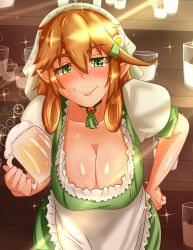  1girl absurdres blonde_hair breasts freckles green_eyes highres puredarkness500 solo  rating:Questionable score:10 user:eroplatinum