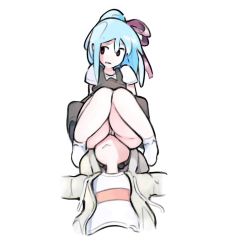 1boy 1girl aqua_hair ass bare_legs blue_hair bow cleft_of_venus colored_skin dress full_body hairband hood hoodie huge_ass knees_up loli no_panties nude original pussy school_uniform simple_background simx sitting sitting_on_face sitting_on_person sketch skirt socks thick_thighs thighs uncensored upskirt white_background white_skin wide_hips zack_(simx) zoey rating:Explicit score:233 user:simx