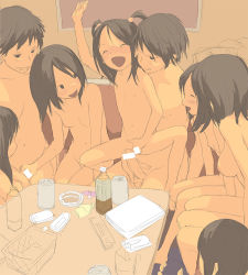 2boys 5girls age_difference arm_up black_eyes black_hair blush breasts cellphone censored closed_eyes condom erection fang fingering flat_chest girl_on_top group_sex happy_sex kikurage_(crayon_arts) loli medium_breasts multiple_boys multiple_girls nipples nude open_mouth original penis phone pussy short_hair sitting sitting_on_person sketch small_breasts smile spread_legs table twintails rating:Explicit score:342 user:huzzaman