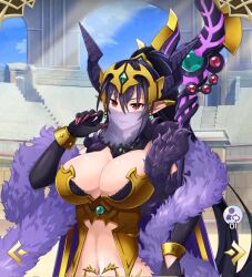 1girl animated armor bikini_armor bouncing_breasts breasts cleavage large_breasts long_hair pointy_ears queen&#039;s_blade queen&#039;s_blade_limit_break revealing_clothes solo tagme video werbellia rating:Sensitive score:37 user:YuukoLover