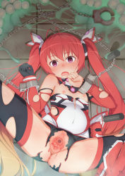 1girl antenna_hair bdsm blood blush bodysuit bondage bound censored cervix chain crying crying_with_eyes_open cuffs defloration egg elbow_gloves empty_eyes flat_chest gaping gloves gradient_hair handcuffs highres invisible_penis loli long_hair mitsuka_souji multicolored_hair nipples ore_twintail_ni_narimasu pregnant purple_eyes pussy rape red_hair sex shackles single_glove solo spread_legs spread_pussy stomach_bulge tachimi_(basue) tailred tears thighhighs torn_bodysuit torn_clothes torn_gloves torn_thighhighs twintails uncensored vaginal rating:Explicit score:77 user:danbooru