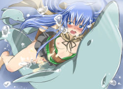  1girl asphyxiation bestiality blue_eyes blue_hair blush bound bound_arms breasts bubble clothed_sex coat cum cum_in_pussy dolphin drowning duel_monster eria_(yu-gi-oh!) eria_the_water_charmer female_focus girl_on_top long_hair nipples no_bra no_panties open_mouth rape sex skirt tenzen_miyabi underwater vaginal yu-gi-oh!  rating:Explicit score:195 user:Espada_Vampiro