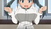  1girl alternate_breast_size animated bouncing_breasts breasts fang francesca_lucchini green_eyes green_hair happy jumping large_breasts ribbon solo strike_witches tagme twintails video world_witches_series  rating:Questionable score:109 user:Balthizar