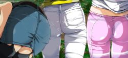  3girls ass hide_(ac/bc) multiple_girls panties pantylines pencil_skirt resized see-through skirt source_request thighhighs thong underwear  rating:Questionable score:48 user:danbooru