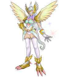 1girl ancientirismon armor claws digimon digimon_(creature) female_focus mask oridigi original solo wings